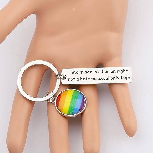 KEYCHIN LGBT Gay Pride Gift Marriage Is Human Right Not A Heterosexual Privilege Llavero, Human Right Rainbow Llavero, 5.0*1.2 - Image 8
