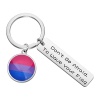 KEYCHIN Llavero de orgullo gay LGBT con texto en inglés "Don't Be Afraid To Wave Your Flag", Wave Your Flag-Bisexual, 5.0*1.2