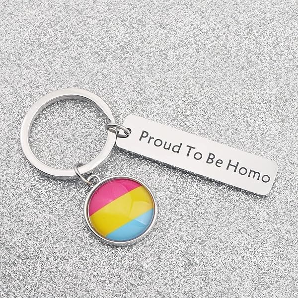 KEYCHIN Llavero de orgullo gay gay orgulloso LGBT Pansexual Jewellery orgulloso de ser homo, Sé homo-pansexual, 5.0*1.2 - Image 4