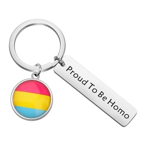 KEYCHIN Llavero de orgullo gay gay orgulloso LGBT Pansexual Jewellery orgulloso de ser homo, Sé homo-pansexual, 5.0*1.2