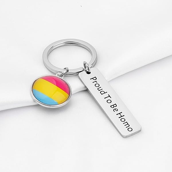KEYCHIN Llavero de orgullo gay gay orgulloso LGBT Pansexual Jewellery orgulloso de ser homo, Sé homo-pansexual, 5.0*1.2 - Image 5