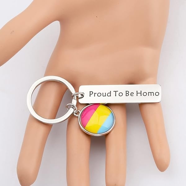KEYCHIN Llavero de orgullo gay gay orgulloso LGBT Pansexual Jewellery orgulloso de ser homo, Sé homo-pansexual, 5.0*1.2 - Image 6