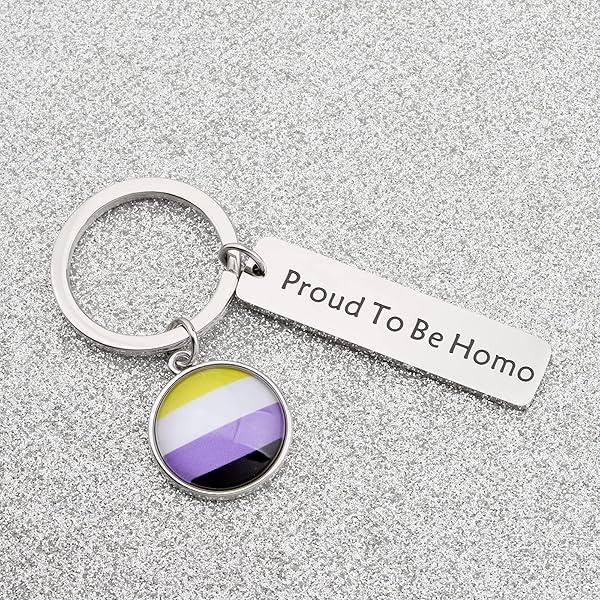 KEYCHIN Llavero de orgullo gay gay orgulloso LGBT Pansexual Jewellery orgulloso de ser homo, Ser homo-no-binario, 5.0*1.2 - Image 4