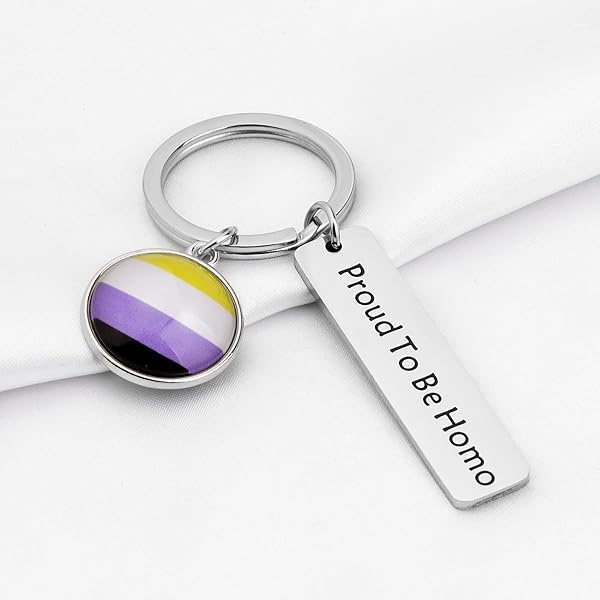 KEYCHIN Llavero de orgullo gay gay orgulloso LGBT Pansexual Jewellery orgulloso de ser homo, Ser homo-no-binario, 5.0*1.2 - Image 5