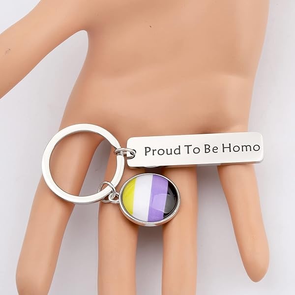 KEYCHIN Llavero de orgullo gay gay orgulloso LGBT Pansexual Jewellery orgulloso de ser homo, Ser homo-no-binario, 5.0*1.2 - Image 6