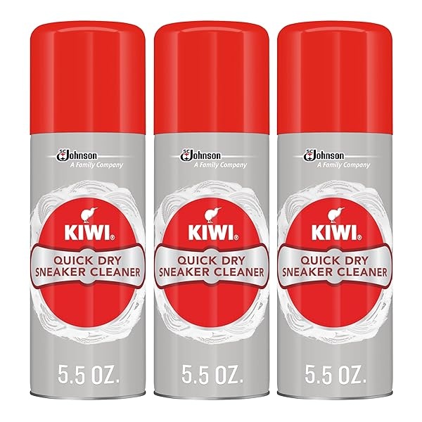 KIWI spray limpiador de zapatillas de secado rápido, 5.5 oz (3 aerosoles)