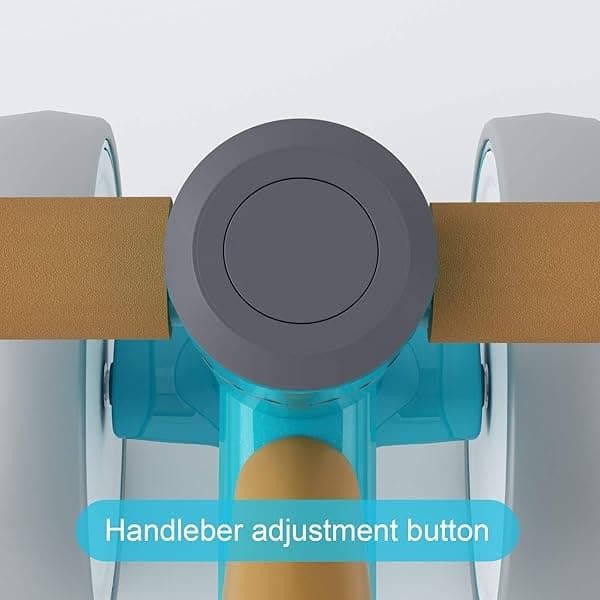 KORIMEFA Bicicleta de equilibrio para bebé con manillar ajustable y asiento de 1 a 2 años de edad, bicicleta de equilibrio de 4 ruedas, juguete de equitación para bebé de 1 año, sin pedal, interior y exterior (azul claro) - Image 8