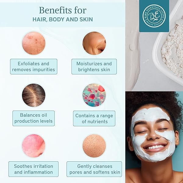 Kaolin White Clay 2 lb Powder, 100% natural for making DIY spa mud mask for face/facial, hair, body, soap, deodorant, bath bomb, setting makeup, lotion and gardening by Bare Essentials Living - Image 4