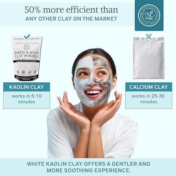 Kaolin White Clay 2 lb Powder, 100% natural for making DIY spa mud mask for face/facial, hair, body, soap, deodorant, bath bomb, setting makeup, lotion and gardening by Bare Essentials Living - Image 5