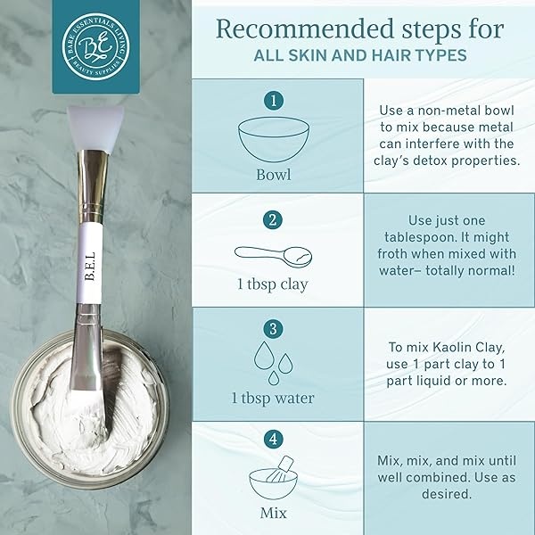 Kaolin White Clay 2 lb Powder, 100% natural for making DIY spa mud mask for face/facial, hair, body, soap, deodorant, bath bomb, setting makeup, lotion and gardening by Bare Essentials Living - Image 6