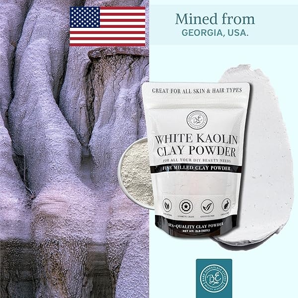 Kaolin White Clay 2 lb Powder, 100% natural for making DIY spa mud mask for face/facial, hair, body, soap, deodorant, bath bomb, setting makeup, lotion and gardening by Bare Essentials Living - Image 8