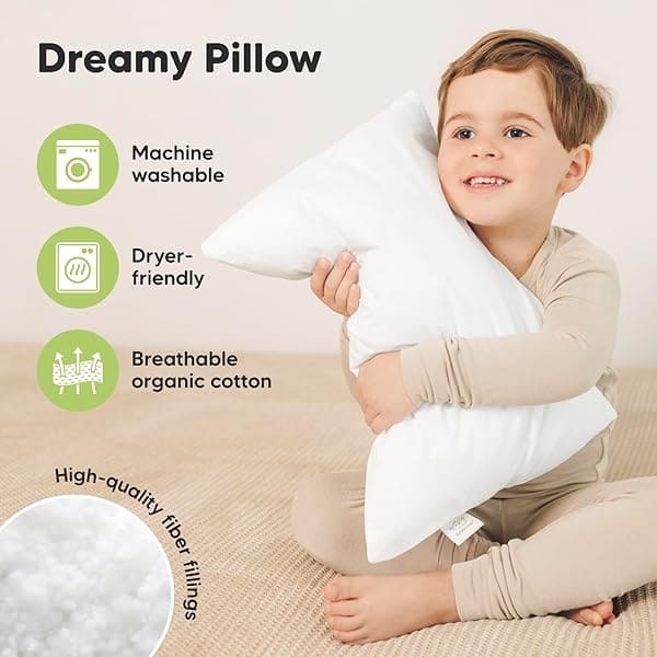 KeaSafari - Juego de 2 fundas de almohada de algodón suave de 45,7 x 33 cm para bebés, recién nacidos, bebés y niños pequeños (se venden por separado, lavable a máquina y apto para secadora), color blanco - Image 5