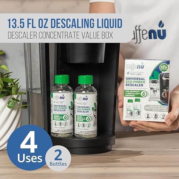 Keurig - Solución de descalcificación compatible 2 botellas de solución descalcificadora Keurig. Keurig Kit de descalcificación elimina la cal para café más caliente. Descalcificador de 4 usos para - Image 6