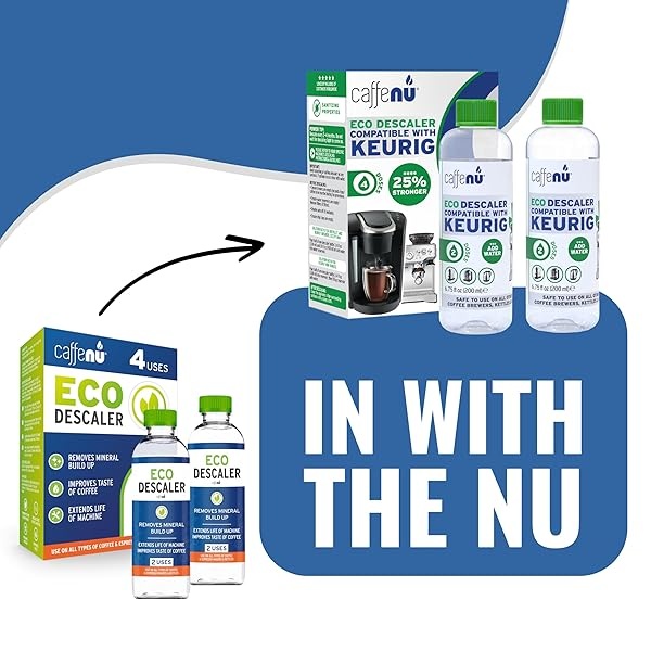 Keurig - Solución de descalcificación compatible 2 botellas de solución descalcificadora Keurig. Keurig Kit de descalcificación elimina la cal para café más caliente. Descalcificador de 4 usos para - Image 7