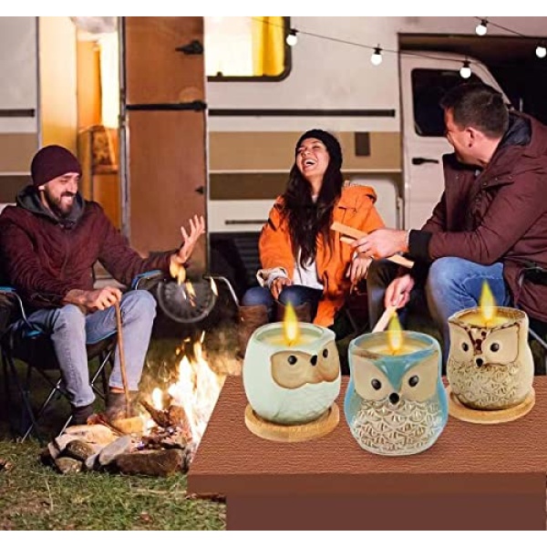 Kinforse - Velas de citronela para exteriores, ideas de regalo para mujeres, 6 x 1.5 onzas, novedosas velas de soja de búho para juegos de regalo para mujeres, velas de aromaterapia a granel para - Image 6