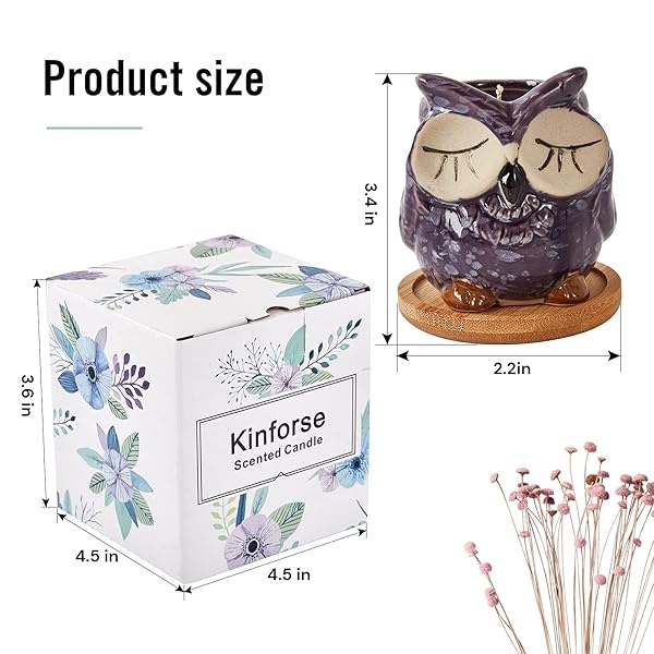 Kinforse Velas perfumadas, regalos para mujeres, regalos de cumpleaños para mujeres, regalos de búho para mujeres, vela de lavanda, mejor amiga, juego único de velas de baño de feliz cumpleaños, ideas de regalo con caja de regalo de mármol - Image 5