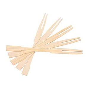 KingSeal - Tenedores de bambú de 2 puntas, 8,9 cm, Casual, 2