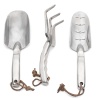 Kings County Tools Juego de Palas, Palas y Tenedores de jardín, Aluminio Fundido Pulido, Kit de Cultivo de Piso, Ideal para Todas Las Condiciones del Piso, Mango Suave con Hueco para el Pulgar
