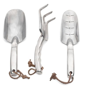Kings County Tools Juego de Palas, Palas y Tenedores de jardín, Aluminio Fundido Pulido, Kit de Cultivo de Piso, Ideal para Todas Las Condiciones del Piso, Mango Suave con Hueco para el Pulgar