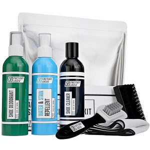 Kit de limpiador de zapatos – Productos de limpieza de zapatos – Solución natural limpiador de tenis de 8 onzas, desodorizador de zapatos, espray repelente de manchas y agua, seguro en vinilo, nobuck, gamuza, lona, malla, paño y más