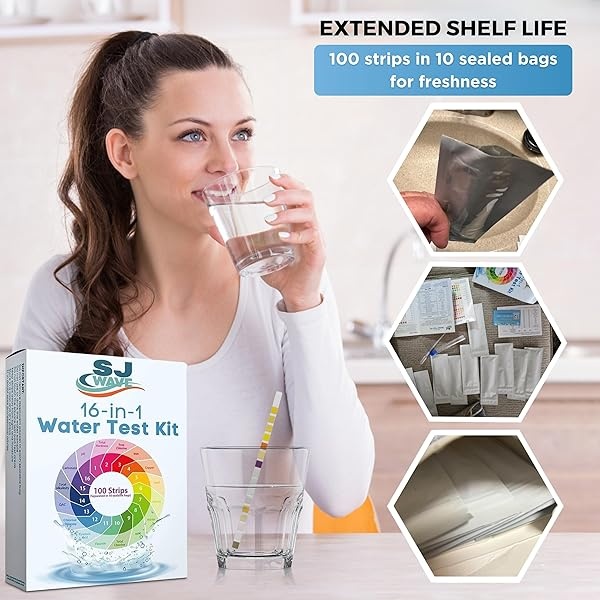 Kit de prueba de agua potable 16 en 1 | Tiras de prueba de alta sensibilidad detectan pH, dureza, cloro, plomo, hierro, cobre, nitrato, nitrito | Tiras de prueba de pureza del agua para el hogar para - Image 3