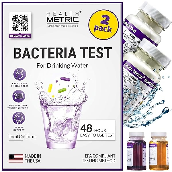 Kit de prueba de bacterias coliformes para agua potable, fácil de usar, kit de prueba de calidad del agua de 48 horas para agua de llave y pozo en el hogar, método de prueba aprobado por la EPA,