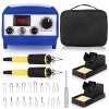 Kit de quema de madera, 60 W, LED, digital, control preciso de temperatura, doble pirografía de madera, con 20 puntas diferentes para adultos, principiantes, niños(Enchufe de EE. UU. 110V)