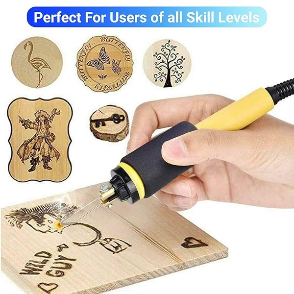 Kit de quema de madera, 60 W, LED, digital, control preciso de temperatura, doble pirografía de madera, con 20 puntas diferentes para adultos, principiantes, niños(Enchufe de EE. UU. 110V) - Image 6