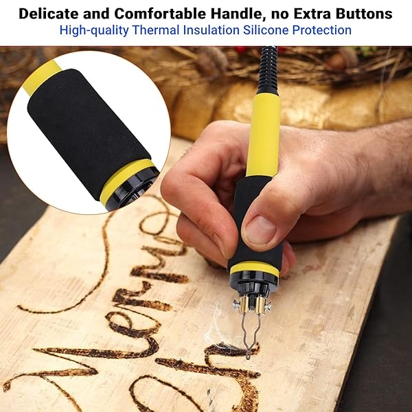 Kit de quema de madera, 60 W, LED, digital, control preciso de temperatura, doble pirografía de madera, con 20 puntas diferentes para adultos, principiantes, niños(Enchufe de EE. UU. 110V) - Image 7