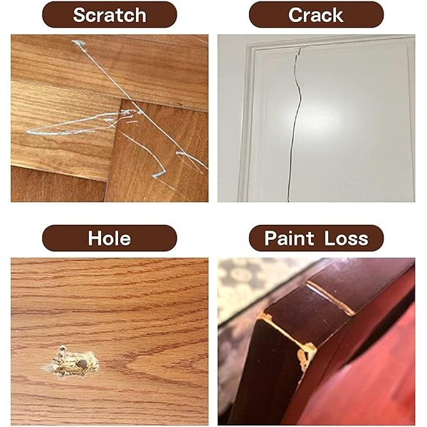 Kit de reparación de madera para retocar cualquier mueble de madera, 12 colores de superficie de cubierta de arañazos para mesa de piso de madera, pintura de muebles de relleno, roble, gabinete, puerta, chapa, cereza, nogal - Image 6