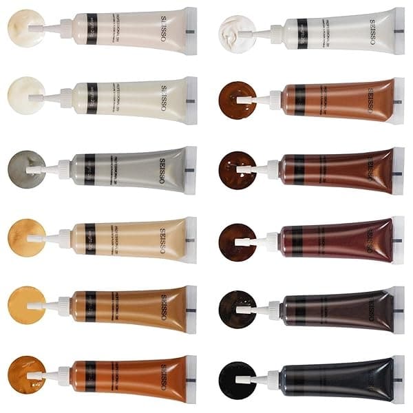 Kit de reparación de madera para retocar cualquier mueble de madera, 12 colores de superficie de cubierta de arañazos para mesa de piso de madera, pintura de muebles de relleno, roble, gabinete, puerta, chapa, cereza, nogal