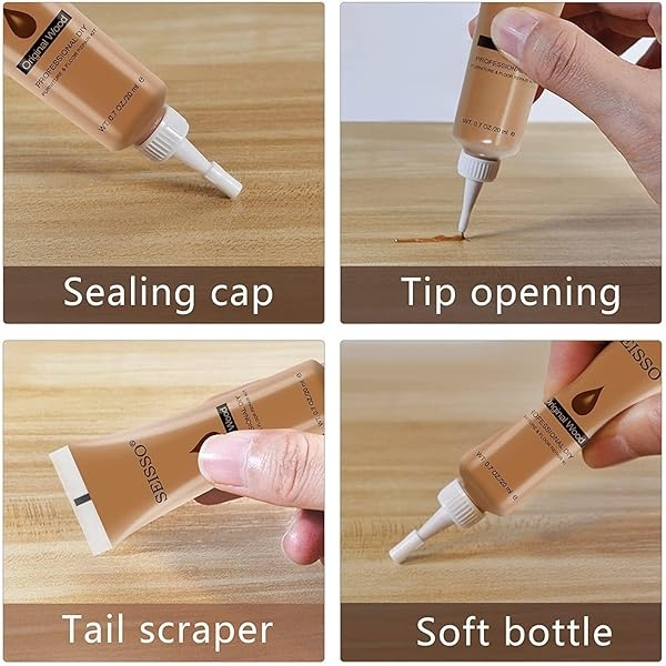 Kit de reparación de madera para retocar cualquier mueble de madera, 12 colores de superficie de cubierta de arañazos para mesa de piso de madera, pintura de muebles de relleno, roble, gabinete, puerta, chapa, cereza, nogal - Image 10