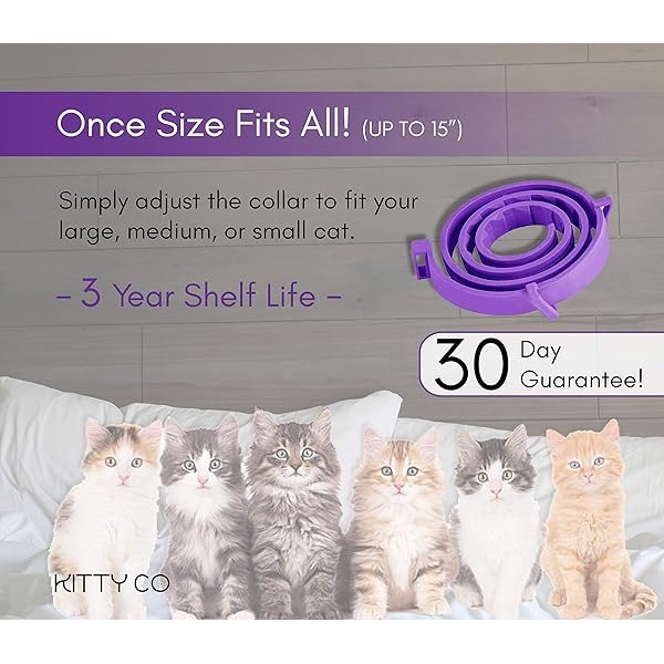 Kitty Co Collar calmante para Gatos | Alivio de la ansiedad de Gato con feromonas | Productos calmantes para Gatos | 4 Unidades - Image 7
