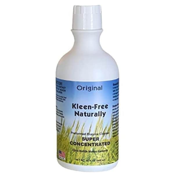 Kleen Free Naturally Original Concentrate Limpiador enzimático de 32 onzas líquidas, solución enzimática y limpiador multiusos, aditivo para lavandería y más