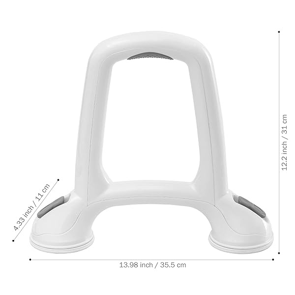 LEVERLOC Barra de seguridad para ducha, con ventosa, sin taladro, para personas mayores, embarazadas, discapacitados, baño, baño, baño, asistir, mango de ducha, fuerte succión de hasta 240 libras, fácil de agarrar - Image 3