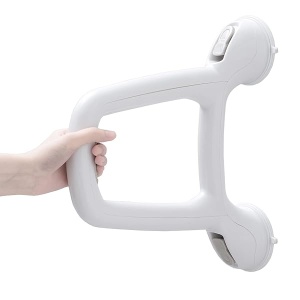 LEVERLOC Barra de seguridad para ducha, con ventosa, sin taladro, para personas mayores, embarazadas, discapacitados, baño, baño, baño, asistir, mango de ducha, fuerte succión de hasta 240 libras, fácil de agarrar