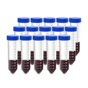 LGEVER Plastic Test Tubes 50mL with Screw Caps, 25pcs EO Sterile Conical Centrifuge Tubes, Polypropylene Container Bulk with Graduated and Write-on Spot, Non-Pyrogenic, DN/RNase Free Human DNA-Free