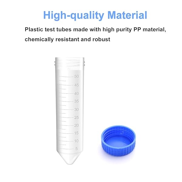 LGEVER Plastic Test Tubes 50mL with Screw Caps, 25pcs EO Sterile Conical Centrifuge Tubes, Polypropylene Container Bulk with Graduated and Write-on Spot, Non-Pyrogenic, DN/RNase Free Human DNA-Free - Image 6