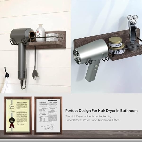 LYNNC 3 en 1 estantes flotantes rústicos, estantes de almacenamiento decorativos con barra de toallero, soporte de pared para baño, cocina y dormitorio, juego de 3 estantes - Image 5