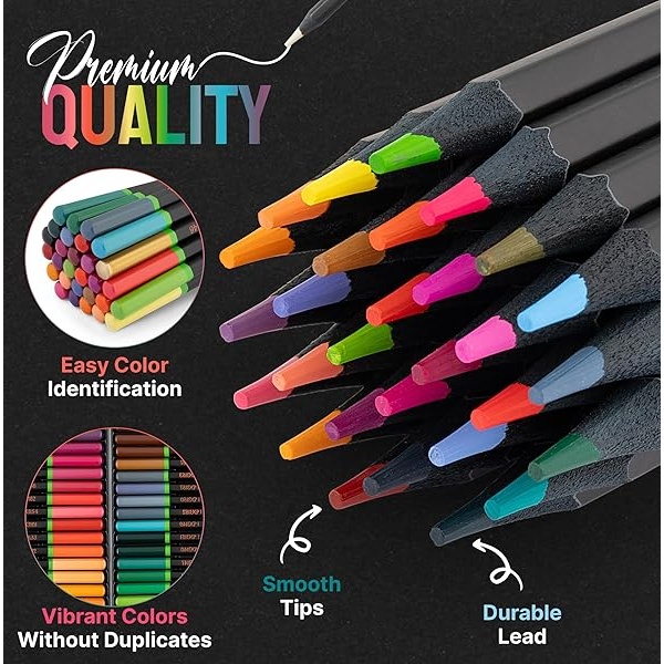 Lápices de colores Black Widow Dragon para adultos – 36 lápices de colores con pigmentos suaves – el mejor juego de lápices de colores para libros de colorear y dibujo para adultos – Un juego de lápices imprescindible - Image 3