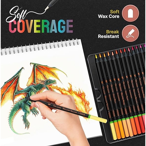 Lápices de colores Black Widow Dragon para adultos – 36 lápices de colores con pigmentos suaves – el mejor juego de lápices de colores para libros de colorear y dibujo para adultos – Un juego de lápices imprescindible - Image 4