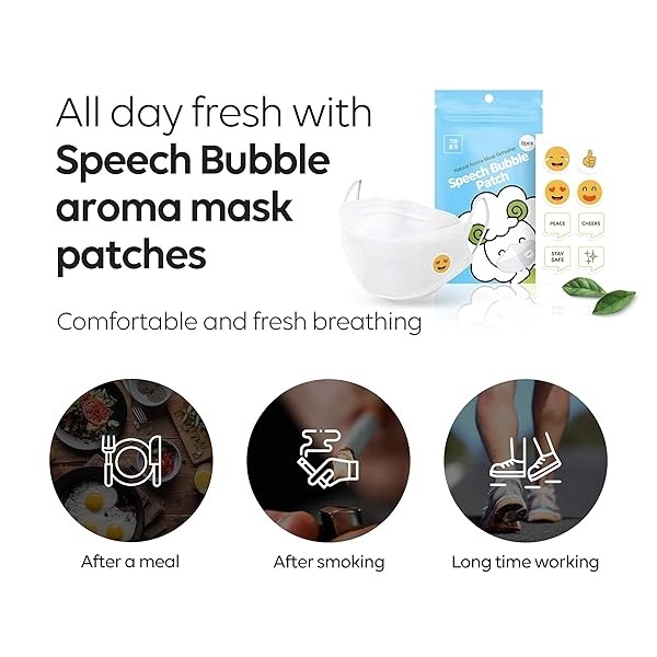 LeMouton - Parche de máscara de burbujas de habla natural puro aroma esencia de aceite refrescante fragancia ambientadores para respiración, pegatinas perfumadas para máscara facial, fabricado en Corea, 30 unidades - 240 parches - Image 7