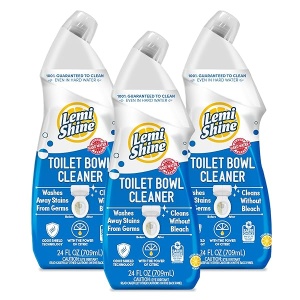 Lemi Shine Limpiador de inodoro sin blanqueador, elimina manchas y olores difíciles, galardonado (24 onzas, 3 unidades)