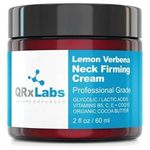 Lemon Verbena Neck Firming Cream â€" Tightening & Lifting Moisturizer for Loose, Wrinkled or Sagging Skin on Neck, Decollete & Chest â€" Best to Prevent Turkey/Crepe Neck â€" 2 fl oz