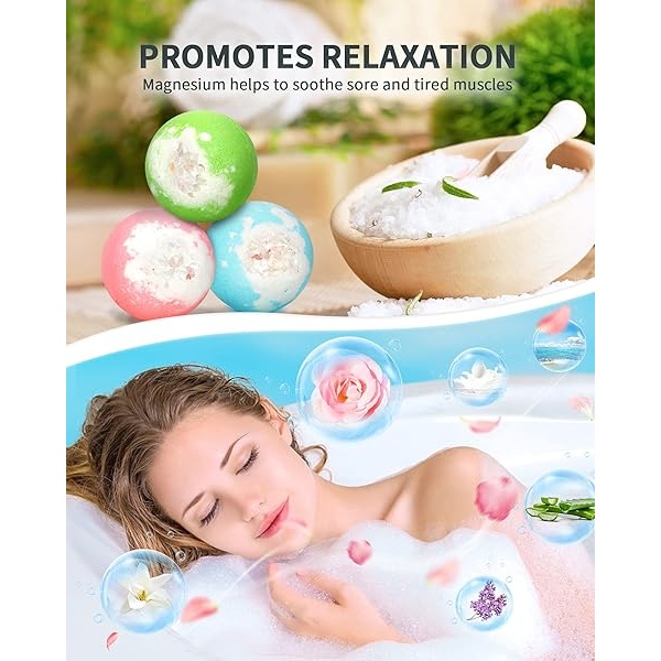 Light Up Bath Bombs with Surprise Inside,Natural Bath Bombs Gift Set 6 with Essential Oils,Magnesium Bath Bombs for Women Relaxing Spa Bath Skin Moisturize Gifts for Women - Image 6