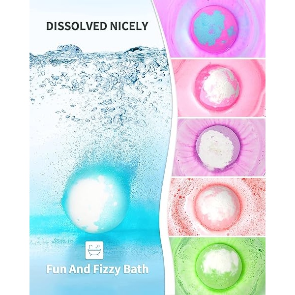 Light Up Bath Bombs with Surprise Inside,Natural Bath Bombs Gift Set 6 with Essential Oils,Magnesium Bath Bombs for Women Relaxing Spa Bath Skin Moisturize Gifts for Women - Image 8