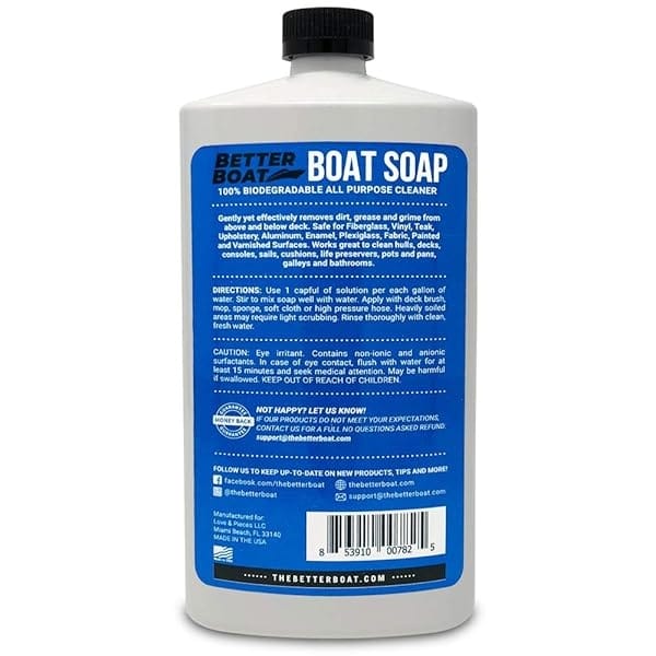 Limpiador concentrado de jabón de barco de alta calidad para agua dulce y salada, uso marino de fibra de vidrio, 32 Oz (946.35ml) - Image 8