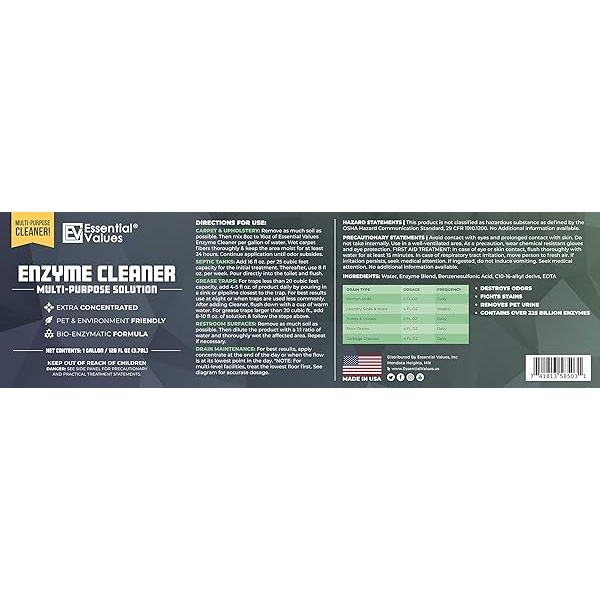 Limpiador de enzimas (1 galón / 128 onzas líquidas), limpiador de drenaje, fabricado en Estados Unidos, solución multiusos, para detener los olores en sus pistas, eliminador de olores, quitamanchas, limpieza general - para residenciales y comerciales - Image 7