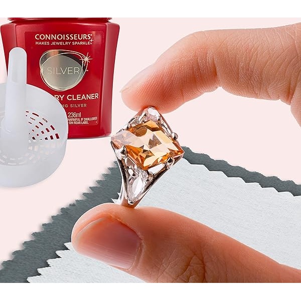 Limpiador de joyas de plata Connoisseurs con cesta de limpieza y paño de pulido 8 onzas. - Image 7