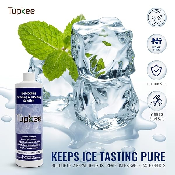 Limpiador de máquina de hielo Tupkee níquel seguro - 16 oz limpiador de máquina de hielo, universal para Affresh, Whirlpool 4396808, Manitowoc, Kitchenaid, Scotsman Limpiador de máquina de hielo y descalcificador - Image 7